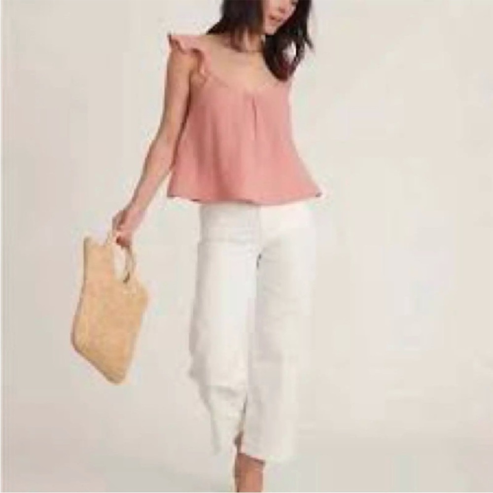 NEW Jude Flutter Sleeve Tank Rosette Size M